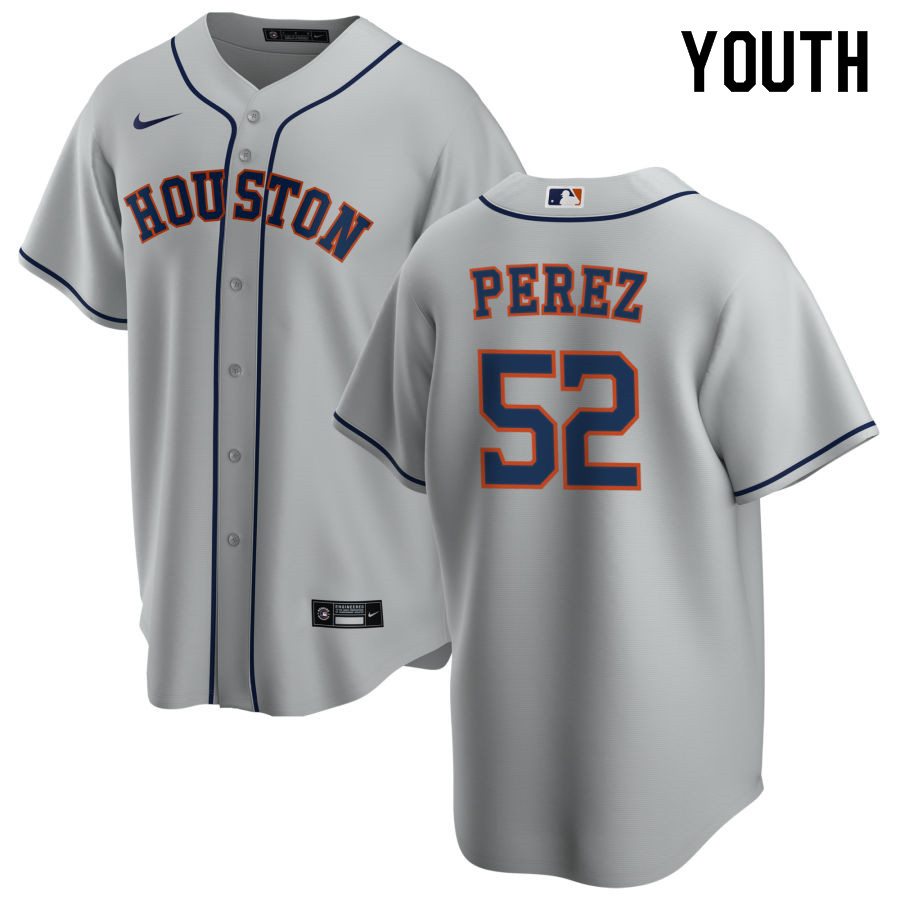 Nike Youth #52 Cionel Perez Houston Astros Baseball Jerseys Sale-Gray - Click Image to Close